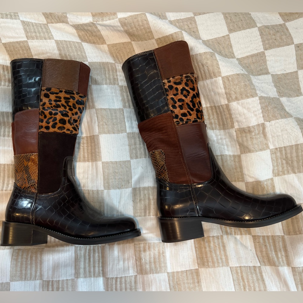 Steve Madden Multicolor Patchwork Heeled Boots - image 1